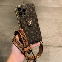 Luxury Monogram Crossbody Wallet iPhone Case