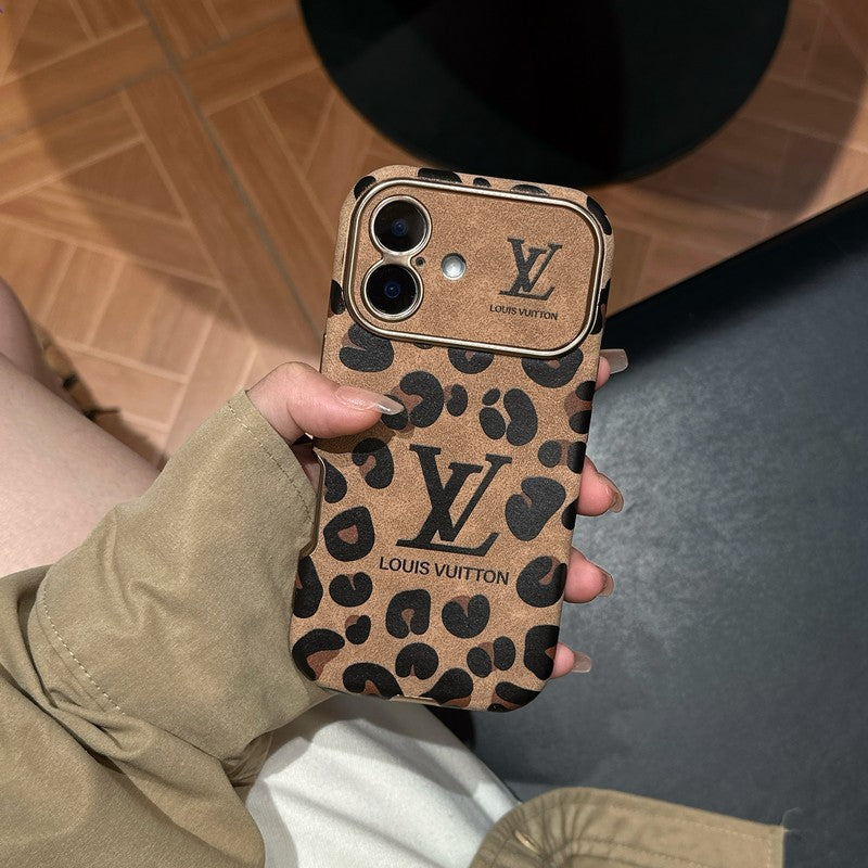 Luxury Brown & Purple Color Leather iPhone Case