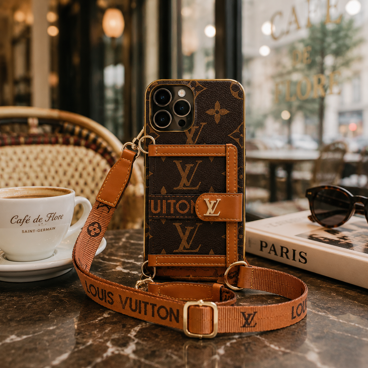 Luxury Card Holder Chain iPhone Case
